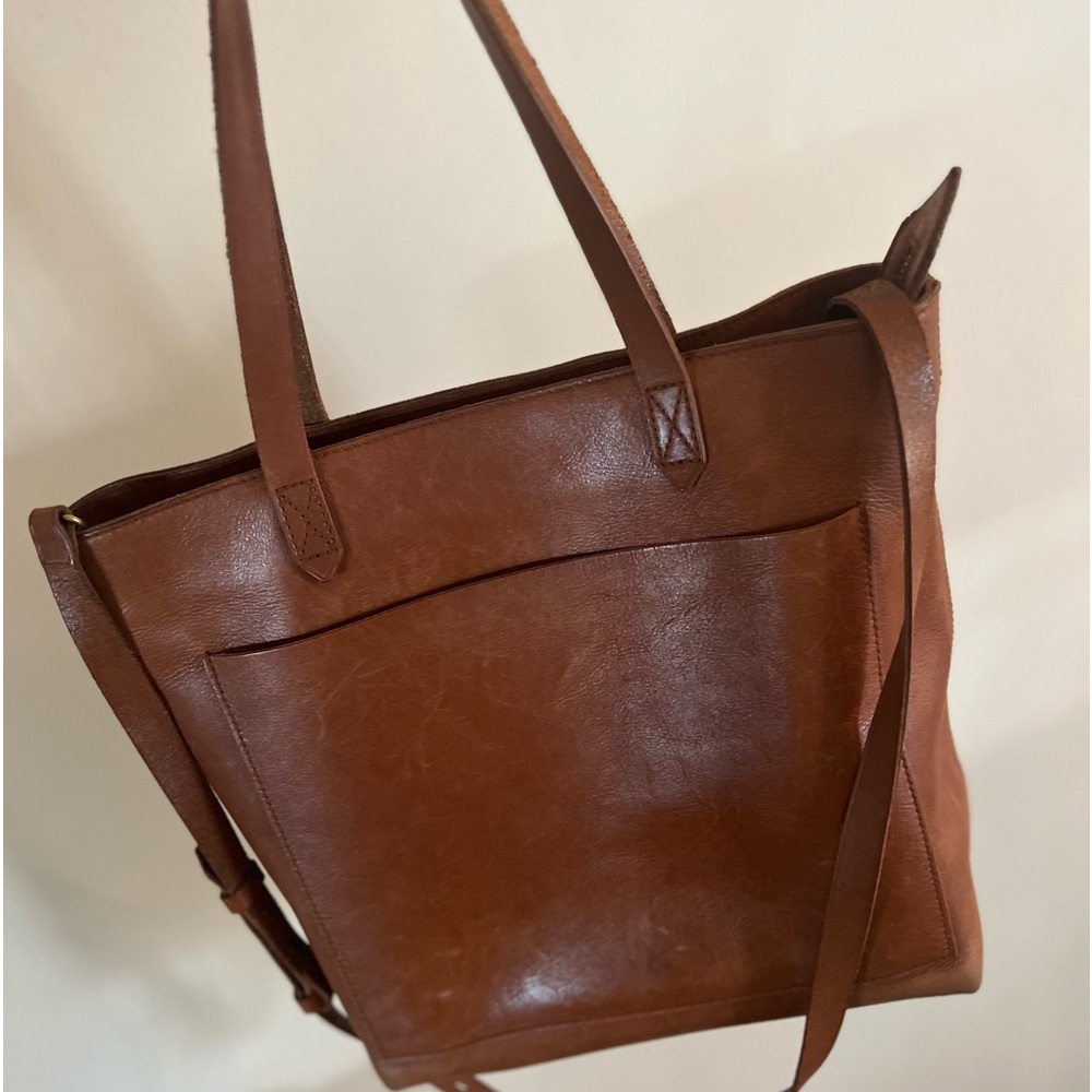 Madewell leather Zip-Top Medium Transport Tote